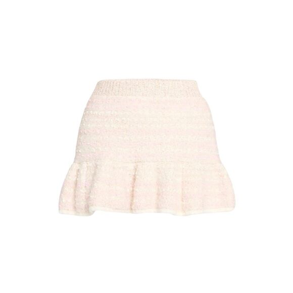 NWT LOVESHACKFANCY Velman Vanilla Blush Boucle Knit Mini Skirt - Picture 4 of 9